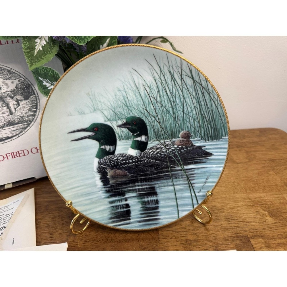 Vintage Dominion China Loon‎ Plate Keeping Them Safe COA Box Wildlife Canada
